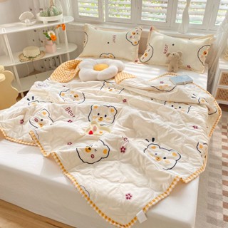 🧁🍓ผ้าห่ม ผ้าห่มไหมเย็น ❄ Cool quilt/Air Conditioner Quilt สีพื้น ผ้าห่มเย็น นุ่มลื่น เย็นสบาย ลวดลายต่างๆ