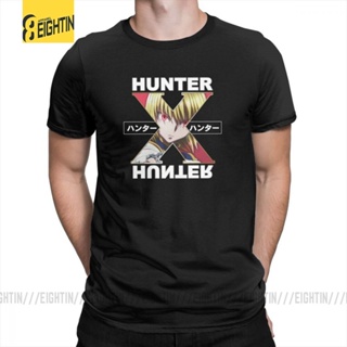 QGT-shirt  เสื้อยืดแขนสั้น คอกลม ผ้าฝ้ายแท้ 100% พิมพ์ลายการ์ตูน Hunter X Hunter Kurapika สําหรับผู้ชายS-5XL