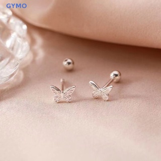 [cxGYMO] 1Pair Hollow Bowknot Ear Bone Nail Glossy Butterfly Spiral Stud Earrings For Women Girls Wedding Party New Fine Jewelry Gift  HDY