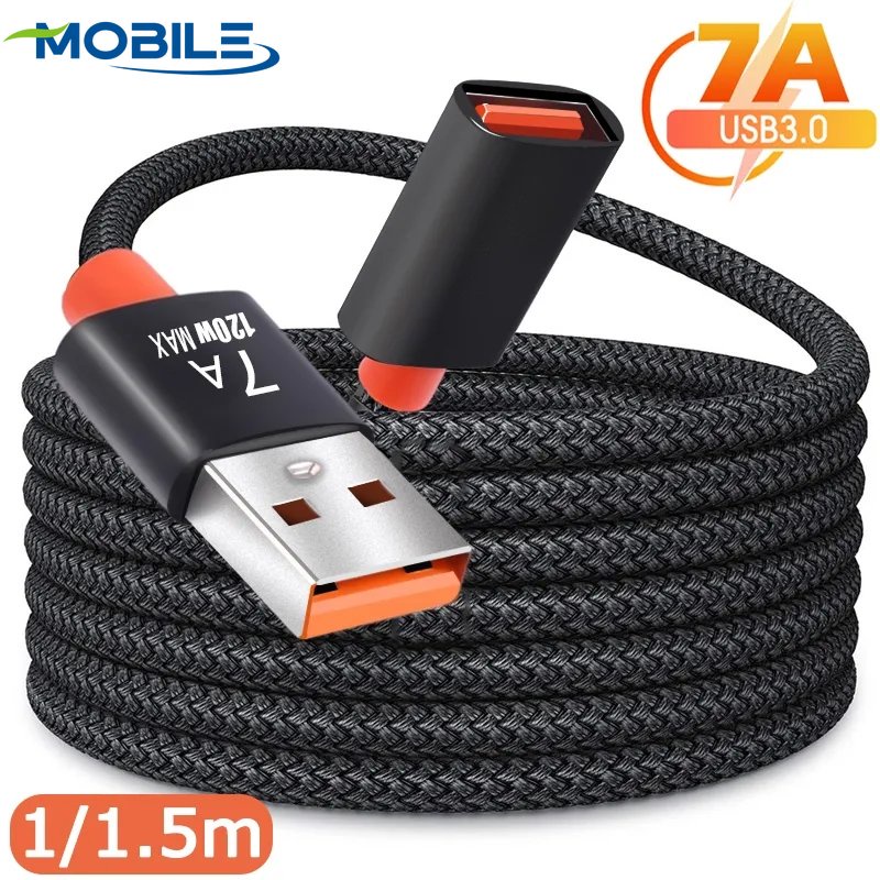 6A 7A 3.0 Extension Cable Female To Male Extender Cord High-Speed Transmission Data Cable for Laptop