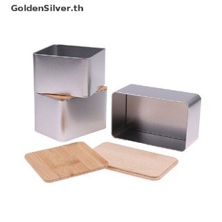 Goldensilver กล่องเหล็กเปล่า ทรงกลม พร้อมฝาปิด ลายไม้ DIY 1 ชิ้น TH