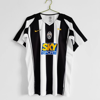 เสื้อกีฬาแขนสั้น ลายทีมชาติฟุตบอล Juve Home 2004 05 ชุดเหย้า แนวเรโทร แห้งเร็ว สําหรับผู้ชาย ไซซ์ S - XXL