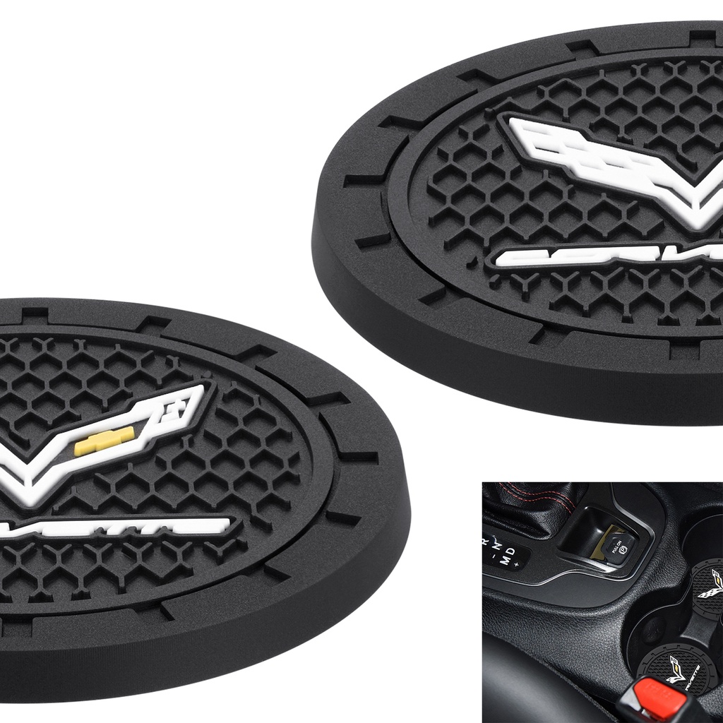 2 ชิ้น Corvette ถ้วยใส่ Coaster - Chevrolet รถ Anti Slip ถ้วยสําหรับ Corvette C1 C2 C3 C4 C5 C6 C7 C