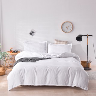 ปลอกผ้านวม duvet cover แบบนิ่ม ซักทําความสะอาดได้ สีขาว สําหรับเตียงควีนไซซ์ คิงไซซ์ โรงแรม