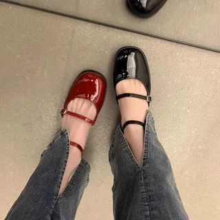 [เดินทางมาถึงภายใน 2 วัน] 70%OFF ลดล้างสต็อก size 35-39 รองเท้าแมรี่เจน 🍑 รองเท้าแตะผู้หญิง jk นุ่ม สบาย แดง ดำ