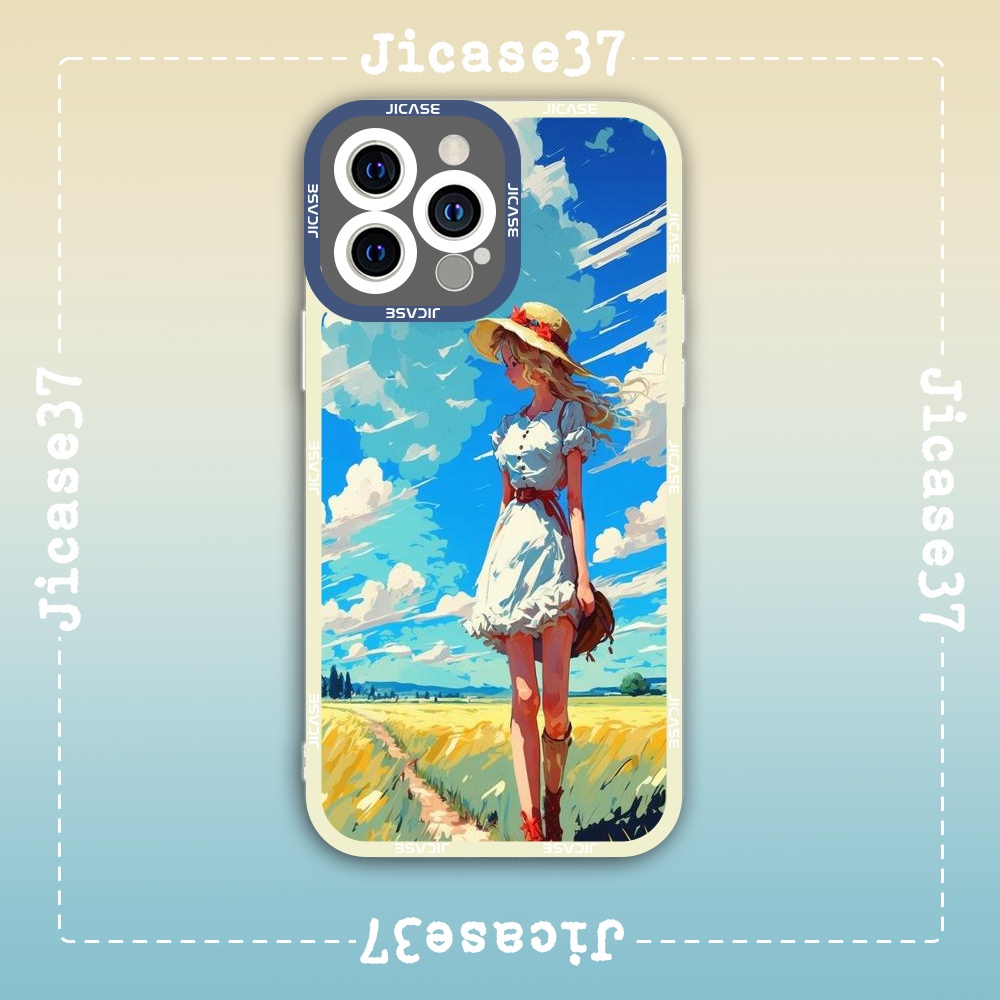 Jicase Anime Aesthetic Digital Art Square Edge เคส iphone