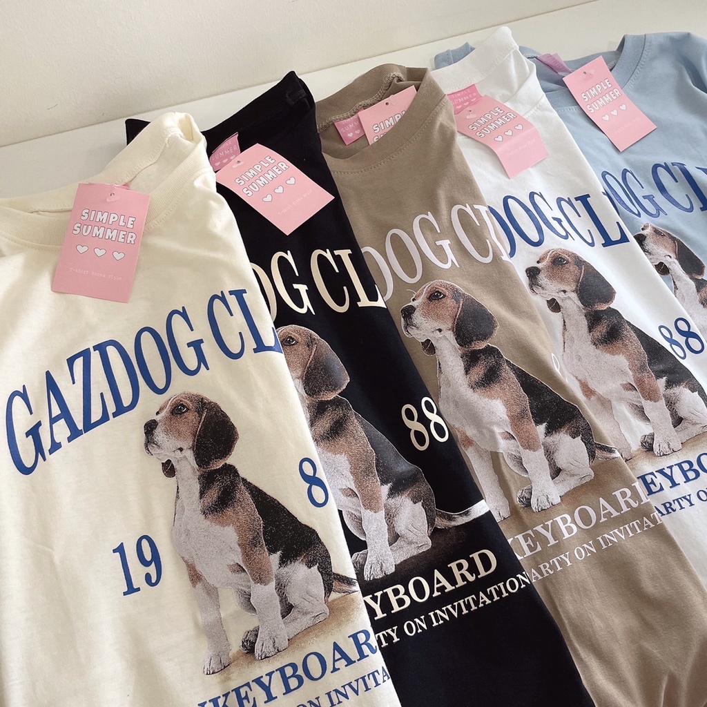 S068 เสื้อยืด oversize ผ้าคอตตอน สกรีน GAZDOG CLUB
