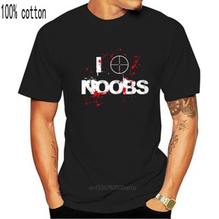 เสื้อยืดแขนสั้น ผ้าฝ้าย 100% พิมพ์ลาย I Snipe Noobs Call Blood Funny Of Game Duty Gun สําหรับผู้ชาย_02