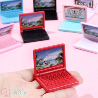 LANFY 1:12 Dollhouse Miniature Mini Dollhouse Computer Dollhouse Furniture Creative For Children Toy Computer Miniature DIY Accessories Dollhouse Decor Doll House Simulation Laptop/Multicolor