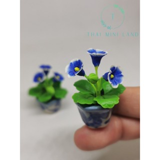 กุหลาบนางฟ้าจิ๋วในกระถาง กล็อกซิเนีย Gloxinia กุหลาบนางฟ้า กุหลาบนางฟ้าจิ๋วดินปั้น ดอกไม้ดินปั้น #ของจิ๋ว #ของตกแต่ง