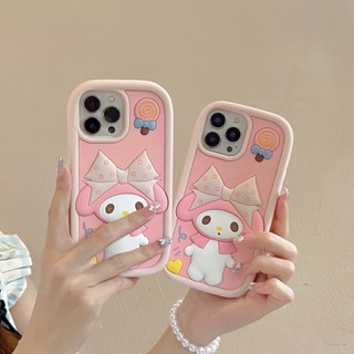 เคสโทรศัพท์มือถือ ซิลิโคนนิ่ม กันกระแทก ลายการ์ตูนเมโลดี้ Daze สีชมพูน่ารัก สําหรับ iPhone 14 14PRO max 13 12PRO max 13pro max 11