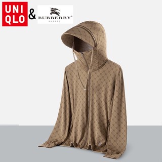 Uniqlo &amp; Burberry Co-branding เสื้อแจ็กเก็ต กันลม ระบายอากาศ กัน UV UPF50 บางพิเศษ เหมาะกับฤดูร้อน สําหรับผู้ชาย และผู้หญิง ตกปลา เล่นกีฬา