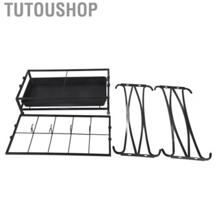 Tutoushop Umbrella Storage Rack Iron with Drip Tray 10 Holes 8 Hooks Umbrella Rack Stand for Home Hotel Lobby