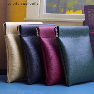 Colorfulswallowfly กระเป๋าสตางค์ หนัง PU กันน้ํา ปิดอัตโนมัติ สําหรับใส่เหรียญ กุญแจ ขนาดเล็ก COD