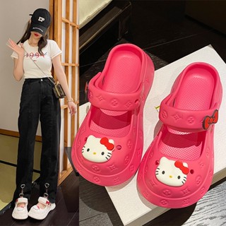 Cartoon KT Cat Mary Jane Flat Summer รองเท้าผู้หญิงน่ารัก ร้องเท้าหัวโต