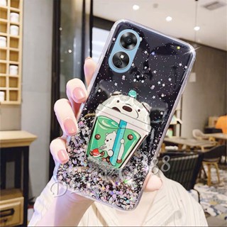 เคสโทรศัพท์มือถือ ลายหมีน่ารัก พร้อมขาตั้ง ระยิบระยับ สําหรับ OPPO A58 A78 4G 2023 OPPOA58