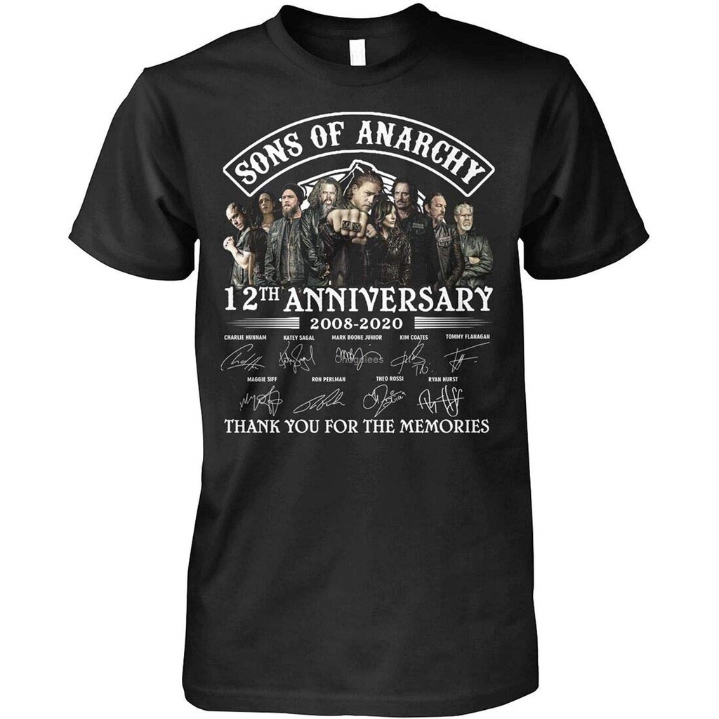 เสื้อยืด ลายครบรอบ 12 ปี Son of Anarchy DMN10 สีดํา ของขวัญวันเกิด