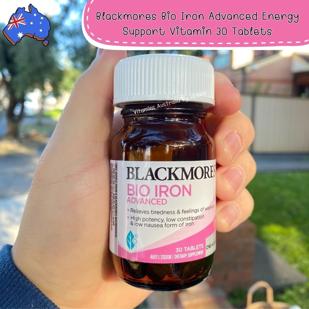 Blackmores Bio Iron อ่อนล้า อ่อนเพลีย ธาตุเหล็กบำรุงสำหรับผู้หญิง อ่อนโยนต่อกระเพาะ (30เม็ด) EXP.01/27