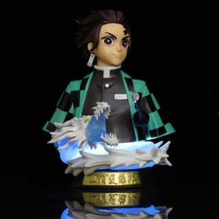 Ghost Extinguishing Blade GK รอบอก Tanjiro รีโมทคอนโทรลรูปหน้าอกส่องสว่างตุ๊กตาทำมือตกแต่งโมเดลรูปการกระทำ