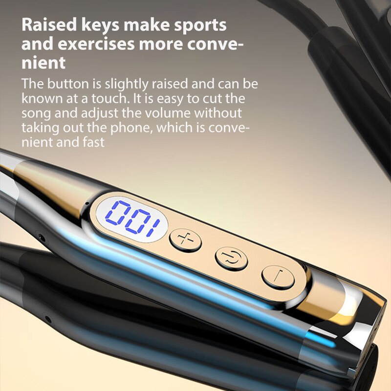 Jyc Original 100 ชั่วโมงความอดทนหูฟังบลูทูธ TFCard หูฟังไร้สายเบสพร้อมไมโครโฟนสเตอริโอหูฟังแบบคล้องคอชุดหูฟังกีฬา