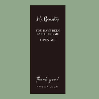 พร้อมส่ง! สติ๊กเกอร์แถบยาวติดกล่องสินค้าขนาด 6x15 cm. จำนวน 50 ดวง Sticker Hi-Beauty แนวตั้ง