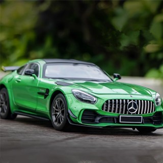 1/18 Mercedes-Benz AMG GTR โมเดลรถแข่ง อัลลอย มีเสียง และแสง ของเล่นสําหรับเด็ก