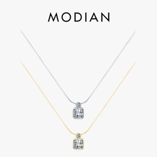 Modian ใหม่ สร้อยคอโซ่เงินแท้ 925 จี้งู ทรงสี่เหลี่ยม หรูหรา เครื่องประดับ สําหรับผู้หญิง งานแต่งงาน