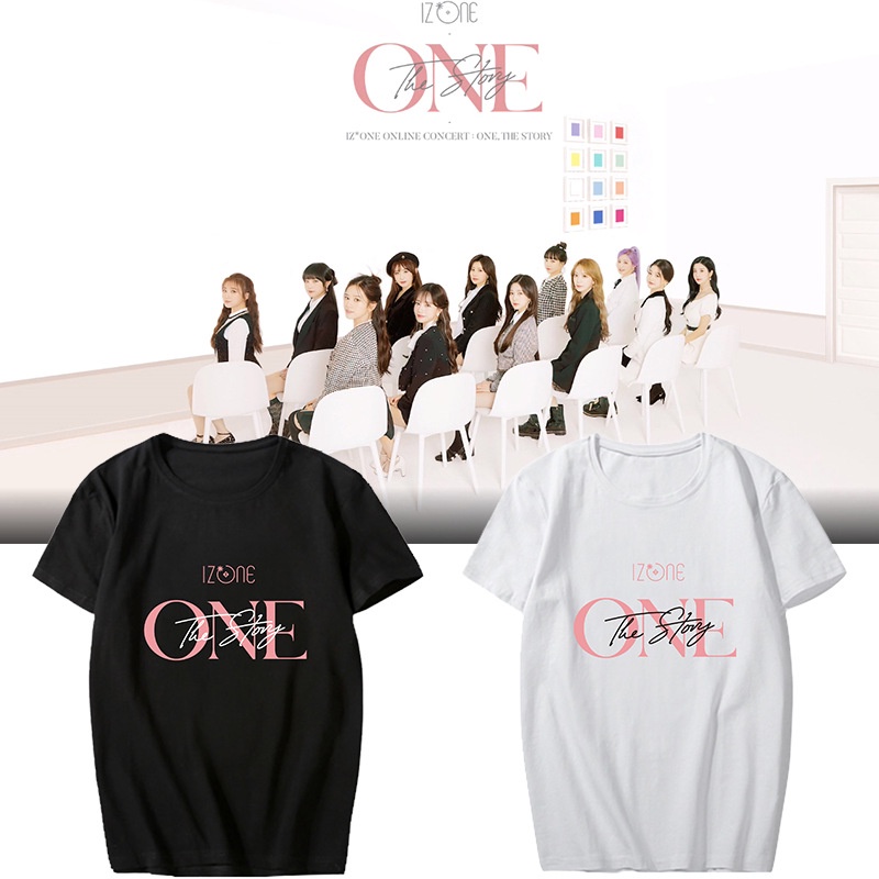 เสื้อยืดลําลอง Unisex แขนสั้น ลาย Kpop IZONE ONE THE STORY เสื้อยืดแขนสั้นสไตล์เกาหลี เสื้อผ้าแฟชั่น