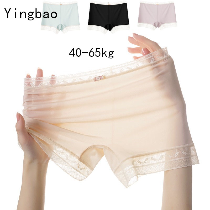 Yingbao ใหม่ กางเกงชั้นใน ผ้าเรยอน แบบบาง ไร้รอยต่อ แต่งลูกไม้ แฟชั่นฤดูร้อน สําหรับผู้หญิง