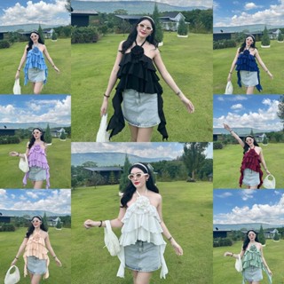 (สินค้าพร้อมส่ง)เสื้อกุหลาบ แต่งระบายชั้นๆสวยมากๆ งานถ่ายจากสินค้าจริง(A1188)
