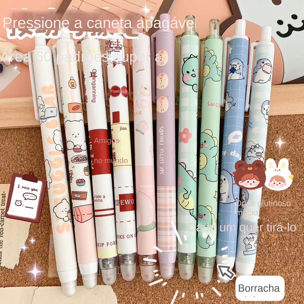 ปากกาลบได้ เครื่องเขียน สําหรับนักเรียน ปากกา ลายการ์ตูนน่ารัก สีฟ้า