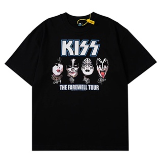 Fog AMIRI เสื้อยืดแขนสั้น พิมพ์ลายการ์ตูน kiss band สไตล์วินเทจย้อนยุค สําหรับผู้ชาย