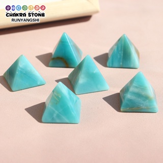 1 ชิ้น 3 ซม. ธรรมชาติ amazonite พีระมิด สีฟ้า คริสตัล พลังงาน งานฝีมือ รูปทรงเรขาคณิต ตกแต่ง บําบัด หิน ตกแต่งบ้าน ของขวัญ