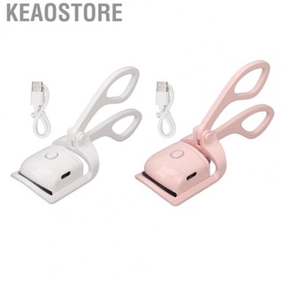 Keaostore Heated Eyelash Curler  Long Lasting Safe Rechargeable 10S Fast Heating Electric Heated Eyelash Curler Ergonomic  for Home