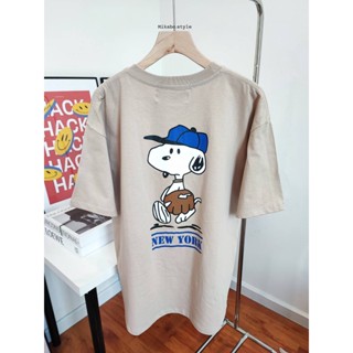 เสื้อยืดโอเวอร์ไซส์ CALL ME AGAIN  ลาย SNOOPY NEW YORK สินค้าพร้อมส่ง