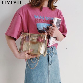 JIVIVILเธรด ที่ไหล่ข้างเดียวกระเป๋า crossbody เวอร์ชั่นเกาหลีของทุกอย่างข้ามร่างกายโปร่งใสนางฟ้าหญิงกระเป๋า