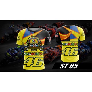 เสื้อกีฬาแขนสั้น ลายทีม Valentino Rossi 46 Sun &amp; Moon