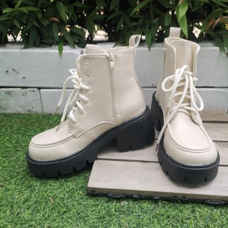 Martin boots บูทหนังหนานิ่ม ส้นสูง 6 ซม.