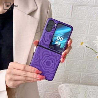 เคสโทรศัพท์มือถือหนัง กันกระแทก พิมพ์ลายดอกไม้ สําหรับ OPPO FindN2 findn2flip 5G