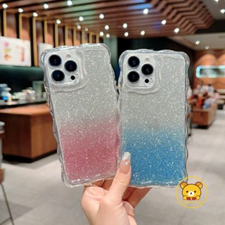 เคสโทรศัพท์มือถือ TPU นิ่ม ขอบหยัก ลายกลิตเตอร์ ไล่โทนสี แวววาว สําหรับ OPPO Reno 9 Pro 5G 8 5G 7 Pro 6 5G 5 Pro 4 Pro 4 SE 5G