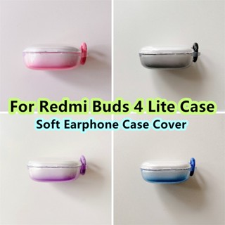 【Ĕĕ】เคสหูฟังนิ่ม แบบใส ไล่โทนสีฟ้า สําหรับ Redmi Buds 4 Lite Redmi Buds 4 Lite