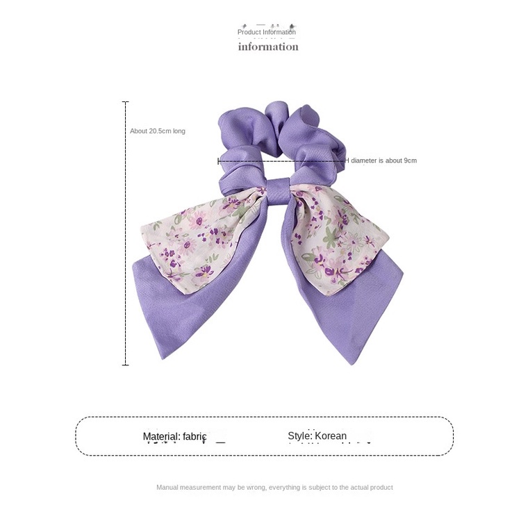 ยางรัดผม ริบบิ้นโบว์ ผูกผมหางม้า หัวบอล ขนาดเล็ก ลายดอกไม้ สไตล์ฝรั่งเศส