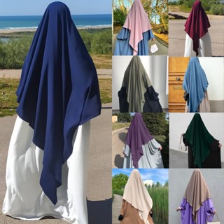 ผ้าโพกหัว ผ้าพันคอฮิญาบ ฮิญาบมุสลิม แบบเรียบ ลาย Ramadan Eid Khimar Muslimah