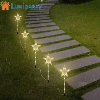 Lumiparty โคมไฟ Led พลังงานแสงอาทิตย์ รูปดาว 5 แฉก 8 โหมด 1-to-5 สําหรับตกแต่งสวน สนามหญ้า กลางแจ้ง