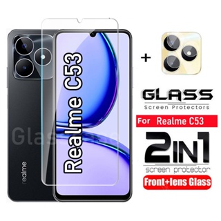 ฟิล์มกระจกนิรภัยกันรอยหน้าจอ 9H HD 2 In 1 สําหรับ Realme C53 C33 C55 Nfc Narzo N53 N 53 RealmeC53 C 53 2023