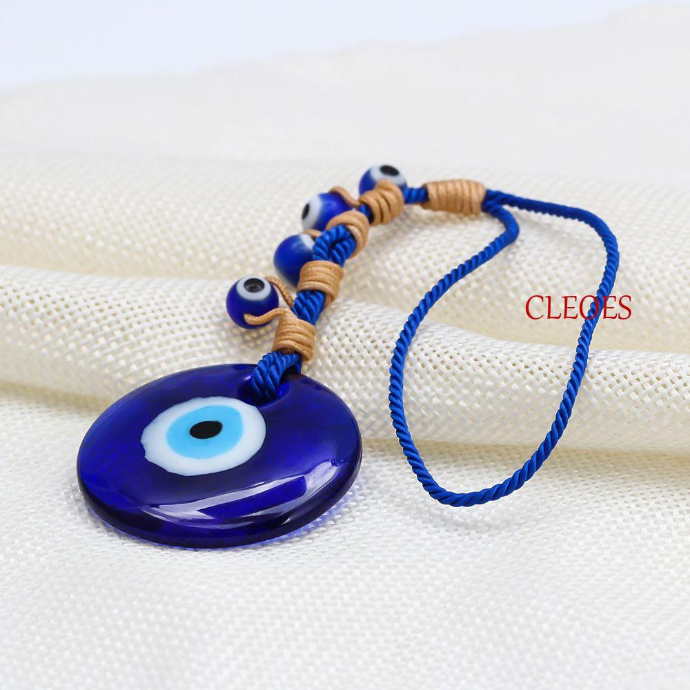 CLEOES Devil's Eye Car Pendant Couple Gifts Fashion Handmade Chain Rope Key Rope Wall Hanging Decor Home Living Room Phone Charm Evil Eye keychain