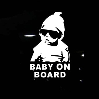 สติกเกอร์ไวนิล ลาย BABY ON BOARD สําหรับติดตกแต่งรถยนต์