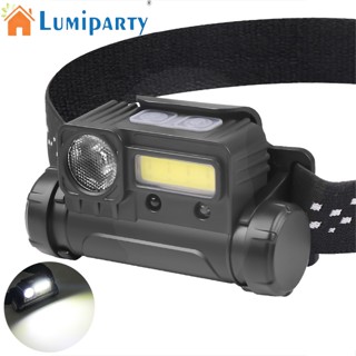 Lumiparty ไฟหน้า พร้อมแบตเตอรี่ในตัว Type-c ชาร์จ พร้อมไฟหน้า Led เซนเซอร์แม่เหล็ก