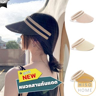 Hiso หมวก​สานครึ่งหัว หมวกสานกันแดด สไตล์เกาหลี  Sun hat