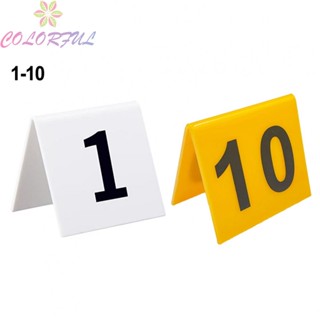 【COLORFUL】Table Number 1 - 10 Table Numbering Easy To Clean For Fast Service In Restauran